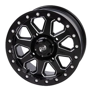 4/137 Tusk Uinta Beadlock Wheel 15x7 4.0 + 3.0 Milled/Black For Can-Am Defender - Picture 1 of 7