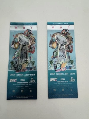 Super Bowl 54 Liv  Two Full Tickets 2020 - Image 1 of 4