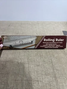 Vintage Rolling Ruler Pivot Parallel Drafting Measure Clear Plastic Metric Inch - Picture 1 of 3