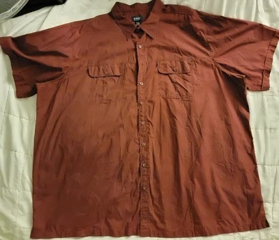 Harbor Bay 5XLT темно-бордовый коротким рукавом рубашка на пуговицах - Изображение 1 из 4