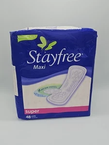 Stayfree Maxi Pad Super 48 Stück eingestellt 18 Anti Leck Kanäle Rarität 2006 - Bild 1 von 8