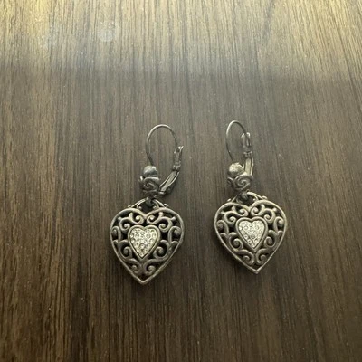 Brighton Reno Heart Leverback Silver Plated Earrings - Image 1 of 4