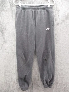Nike Sweatpants Mens Small Gray Fleece Joggers Pants Swoosh Logo Athletic - Picture 1 of 19