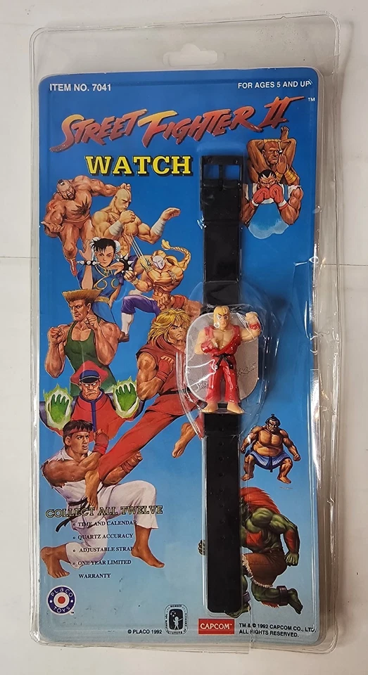 Reloj Ken Street Fighter II Capcom Placo Toys 1992 de colección raro en paquete juego Foto 1 de 4