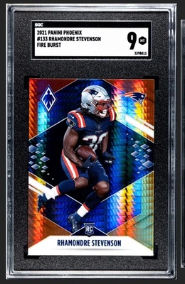 2021 Panini Phoenix - Rookie Rhamondre Stevenson #133 Fire Burst SGC 9 POP 1 💥 - Image 1 of 2