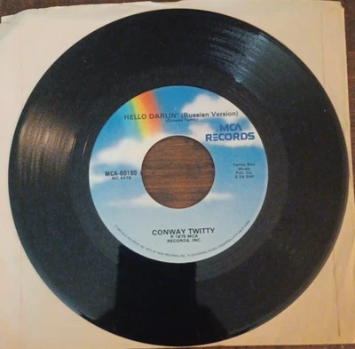 Conway Twitty Hello Darlin' Vinyl 45RPM English / Russian Version Single MCA  - Image 1 of 4