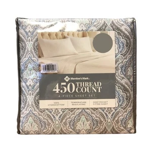 Member's Mark 450-Thread Count Sheet Set, Deep Pocket Fitted Sheet, Chambord - Picture 1 of 2