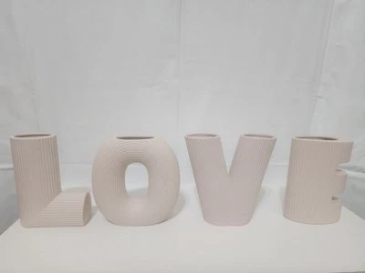 Juego de 4 jarrones de cerámica, jarrón minimalista moderno, jarrones de flores para boda fiesta hogar Foto 1 de 4