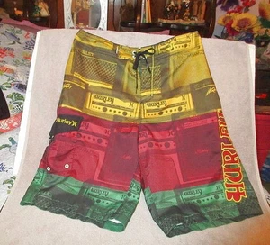 Hurley Rockstar Boardshorts Größe 32 psychedelisch Schwimmen Cargo Surfer Gitarrenverstärker - Bild 1 von 7