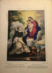 NUESTRA SEÑORA DEL ROSARIO, litografía original de Turgis,1844-1855 - Imagen 1 de 1