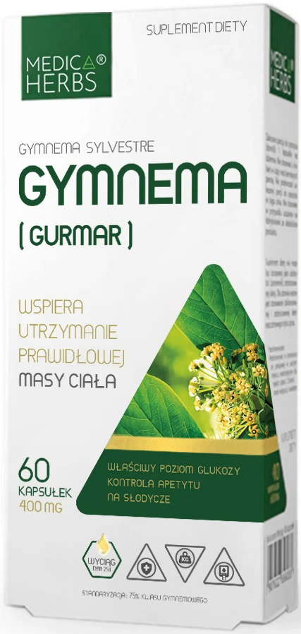 Medica Herbs Gymnema Sylvestre Gurmar Blutzucker Unterstützung 400mg 60 Kapseln - Bild 1 von 1