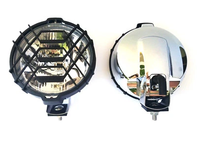 2x Rund Chrom Fernscheinwerfer H3 Halogen Zusatzscheinwerfer 183 mm 12V 24V E20 - Bild 1 von 4