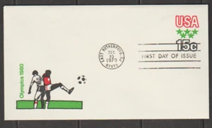 Sobre estampado de los Juegos Olímpicos de EE. UU. 1980 FDC SC # U596 ENVÍO GRATUITO EN EE. UU. - Imagen 1 de 1