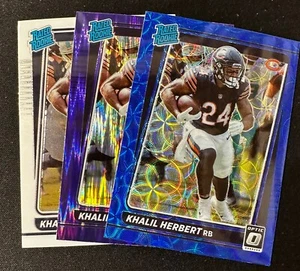 Lotto Donruss Optic Khalil Herbert Viola Shock Rated Rookie + Blu RC #293 2021 - Foto 1 di 3