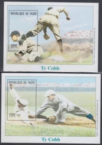 NIGER Sc # 1030,2 CPL Estampillada sin montar o nunca montada - BÉISBOL GRANT TY COBB - Imagen 1 de 1