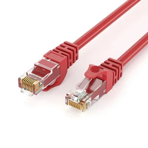 1m CAT 6 Patchkabel Netzwerkkabel Ethernetkabel DSL LAN Kabel - ROT - Afbeelding 1 van 6