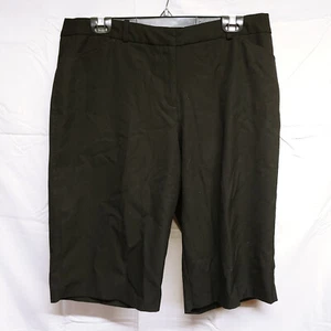 Worthington Stretch Womens Size 14 Black Flat Front Dress Shorts - Picture 1 of 15