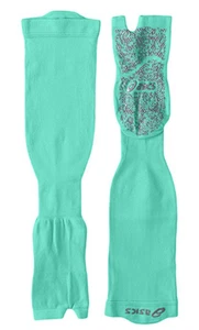ASICS Women's Medium Teal Green Dance Socks Studio Compression Knee High New - Picture 1 of 6