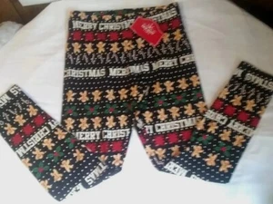 Youth Leggings L (10-12) Gingerbread Candy Cane Ankle Length Holiday Time NEW - Picture 1 of 3