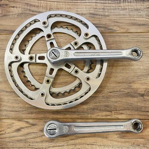 Vintage Sugino Maxy Double Crankset 52 / 40 165 Square Taper 110 BCD 9/16 - Picture 1 of 12