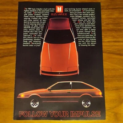 ISUZU FOLLOW YOUR IMPULSE SPORT CUPÉ ANUNCIO IMPRESO REVISTA ANUNCIO Foto 1 de 3