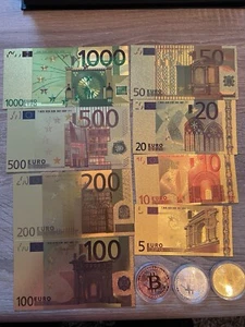 euro geldscheine, Euro Gold Banknoten - Bild 1 von 8