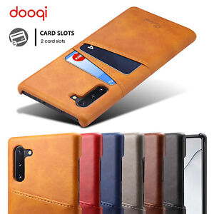 For Samsung Galaxy Note10+ / Note10 Wallet Card Slot Back Case + Tempered Glass