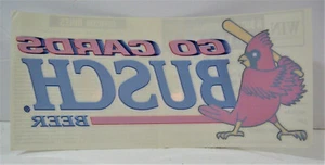 1994 MLB St Louis Cardinals Busch Beer Go Cards Window Sticker Unused Stock - Picture 1 of 1