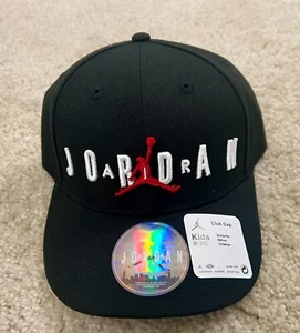 NIKE AIR JORDAN JUMPMAN AIR LOGO Club Hat Black Youth One Size NEW - Picture 1 of 2
