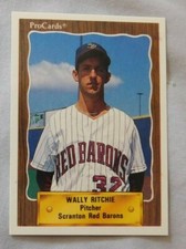 1990 Pro Cards Scranton/Wilkes-Barre Red Barons Baseball Card Pick one