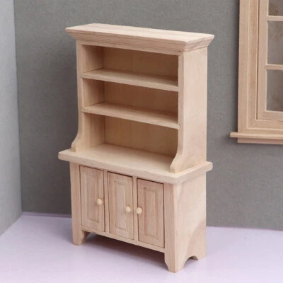 1:12 Scale Dollhouse Miniatures Furniture Bookcase Storage Cabinet Accessories - Image 1 of 4