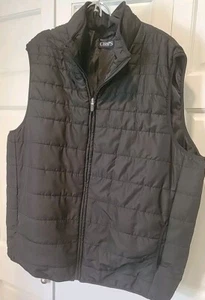 Chaps Vest Jacket Puffer Black Men's Size 2XB/2TG Zip Pockets Sleeveless Logo - Picture 1 of 6