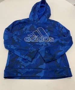 Adidas Hoodie Boys Blue Hoodie Size M - Picture 1 of 6