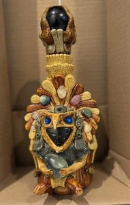 Botella de tequila vintage hecha a mano piedra de obsidiana azteca mexicana - Imagen 1 de 23