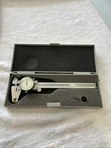 White Face Dial Caliper .001 Machinist Tool 6’ With Plastic Case Made In China - Picture 1 of 12