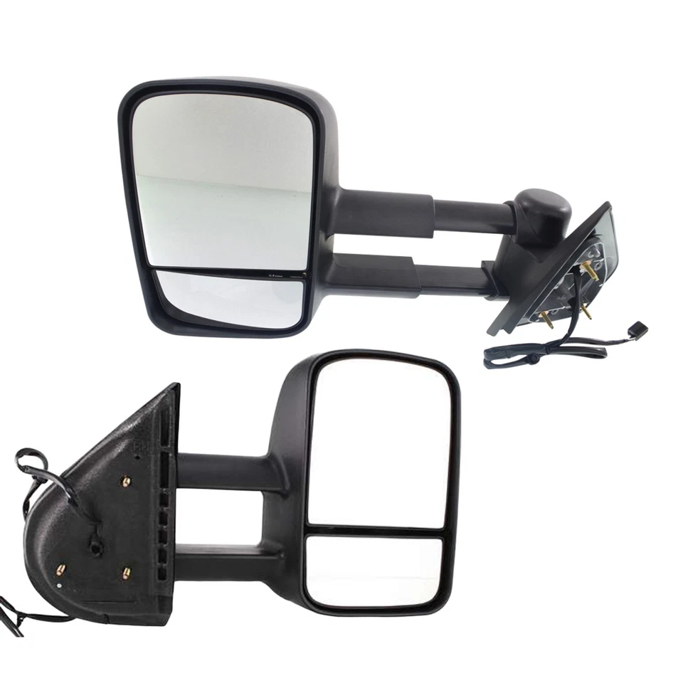 Espejos retrovisores eléctricos térmicos para remolque para Chevy Silverado 1500 2007-2013 LH y RH texturizados Foto 1 de 4