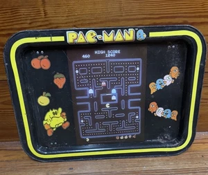 Pac-Man TV Dinner Serving Tray Midway Video Game Metal Atari Pacman 80's Vintage - Picture 1 of 7
