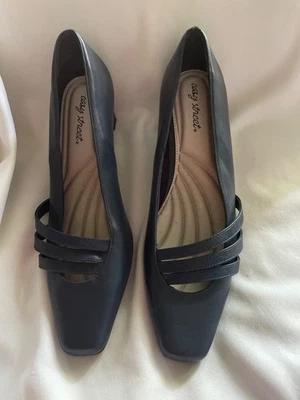 Zapatos cómodos Easy Street para mujer azul marino tacón cuadrado tacón bloque talla 11 Foto 1 de 4