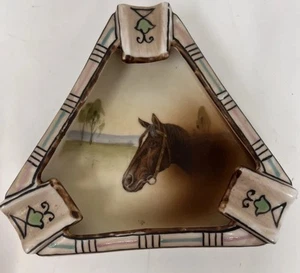Antique Nippon Mirage Horse Cigar Ashtray Hand Painted Moriage Porcelain. - Picture 1 of 16