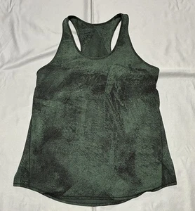 Lululemon Tank Top Womens Medium Dark Green Black Sculpt Tank Racerback Yoga - Picture 1 of 10