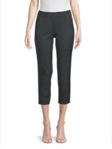 PIAZZA SEMPIONE Side Zip Virgin Wool Blend  Cropped Pants Size 12 Dark Moss  - Picture 1 of 12