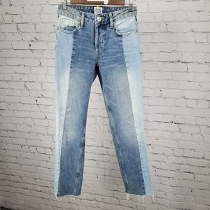 BDG Blue Denim 100% Cotton Jessye Distressed Two Tone Jeans Size 24 (24x28.5) - Picture 1 of 14