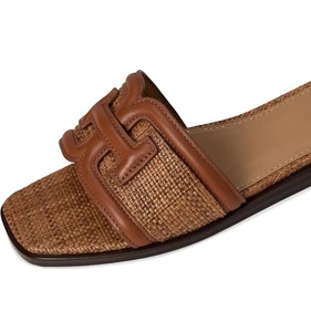 Sam Edelman Waylon Cognac Cuoio Weave Slide Sandal Women's US sizes 6.5 - Picture 1 of 7