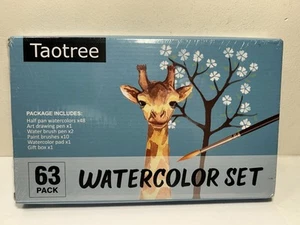 Juego de Pintura Acuarela 48 Colores con Pinceles Paleta Almohadilla 63 Piezas Taotree Nuevo - Imagen 1 de 3