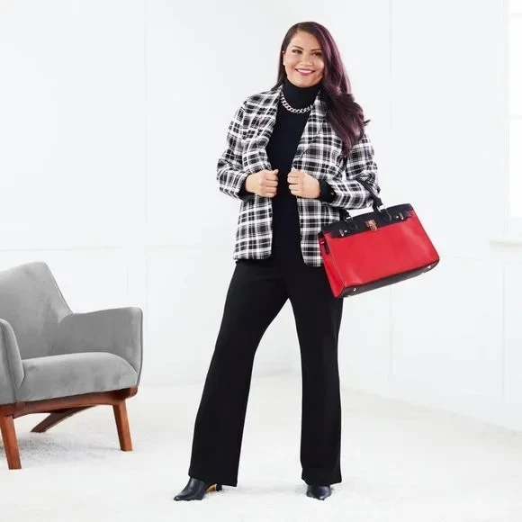 NWT IMAN Global Chic 360 Slim Ponte Boot-Cut Pants BLACK Plus Size New 5X P NEW - Image 1 of 4