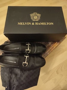 Herren Penny Loafer Slipper Aus Leder Größe 42 von Melvin & Hamilton Schwarz Top - Bild 1 von 9