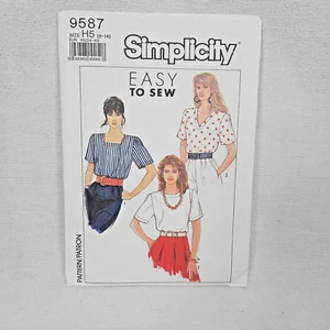 Simplicity #9587 Sewing Pattern 1990's SIZE H5 (6-14) Ladies Top New Uncut - Picture 1 of 3