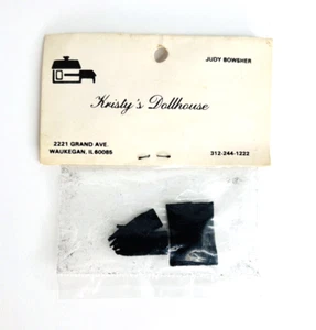 Dollhouse Miniature Accessories Purse Clutch Gloves Black 1:24 New - Picture 1 of 3