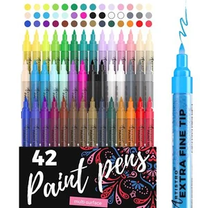 ARTISTRO 42 Acrylic Paint Pens, Art Set Acrylic Paint Markers, Fabric Markers... - Picture 1 of 6