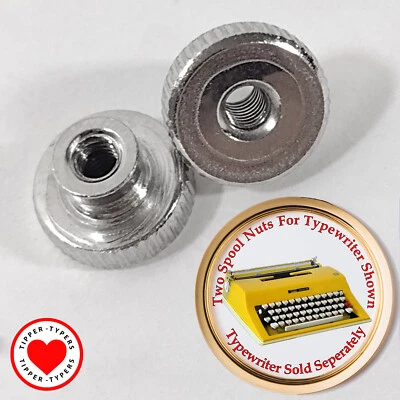 Dos tuercas para pulgar para una máquina de escribir Montgomery Ward Escort 55. 1 juego de 2 tuercas de carrete Foto 1 de 4